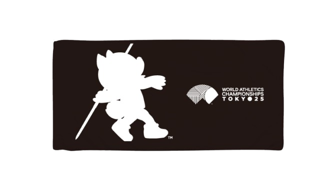 WCH TOKYO 25 フェイスタオル マスコットシルエット AD 黒